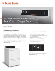 Speed Queen® Multi-Housing Laundry Solutions Push-To-Start Specsheet