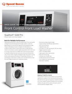 Speed Queen® Multi-Housing Laundry Solutions Quantum® Gold Pro Specsheet