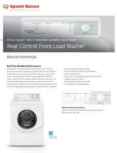 Multi-Housing Laundry Solutions Manual Homestyle Rear Control Spec Sheet Cover