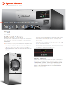Speed Queen® Multi-Housing Laundry Solutions Single Tumble Dryer 30lb Specsheet